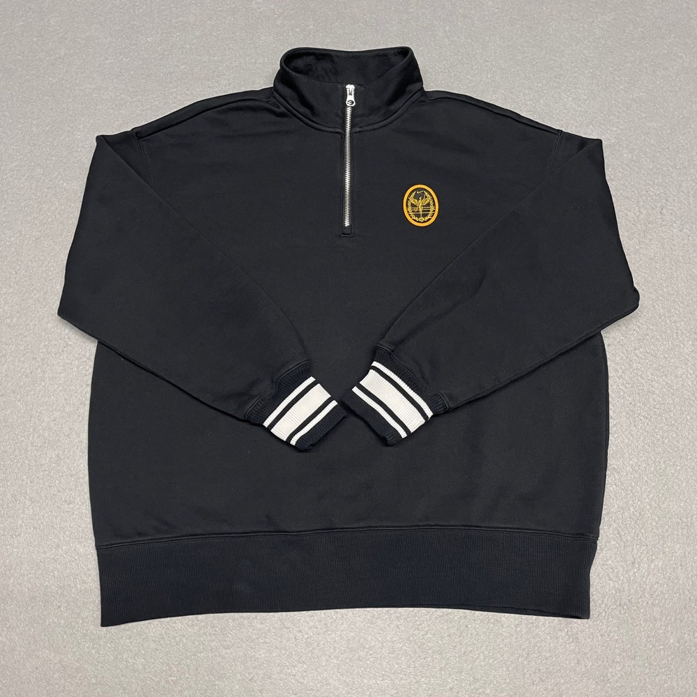 Nike Phoenix Sweatshirt Womens Small‎ Black 1/4 Zip Fleece Stripe Cuff SAMPLE
